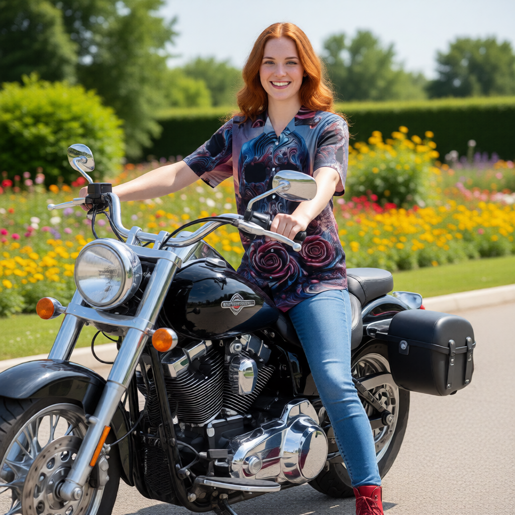 Skull and Roses Hawaiian Shirt without pocket