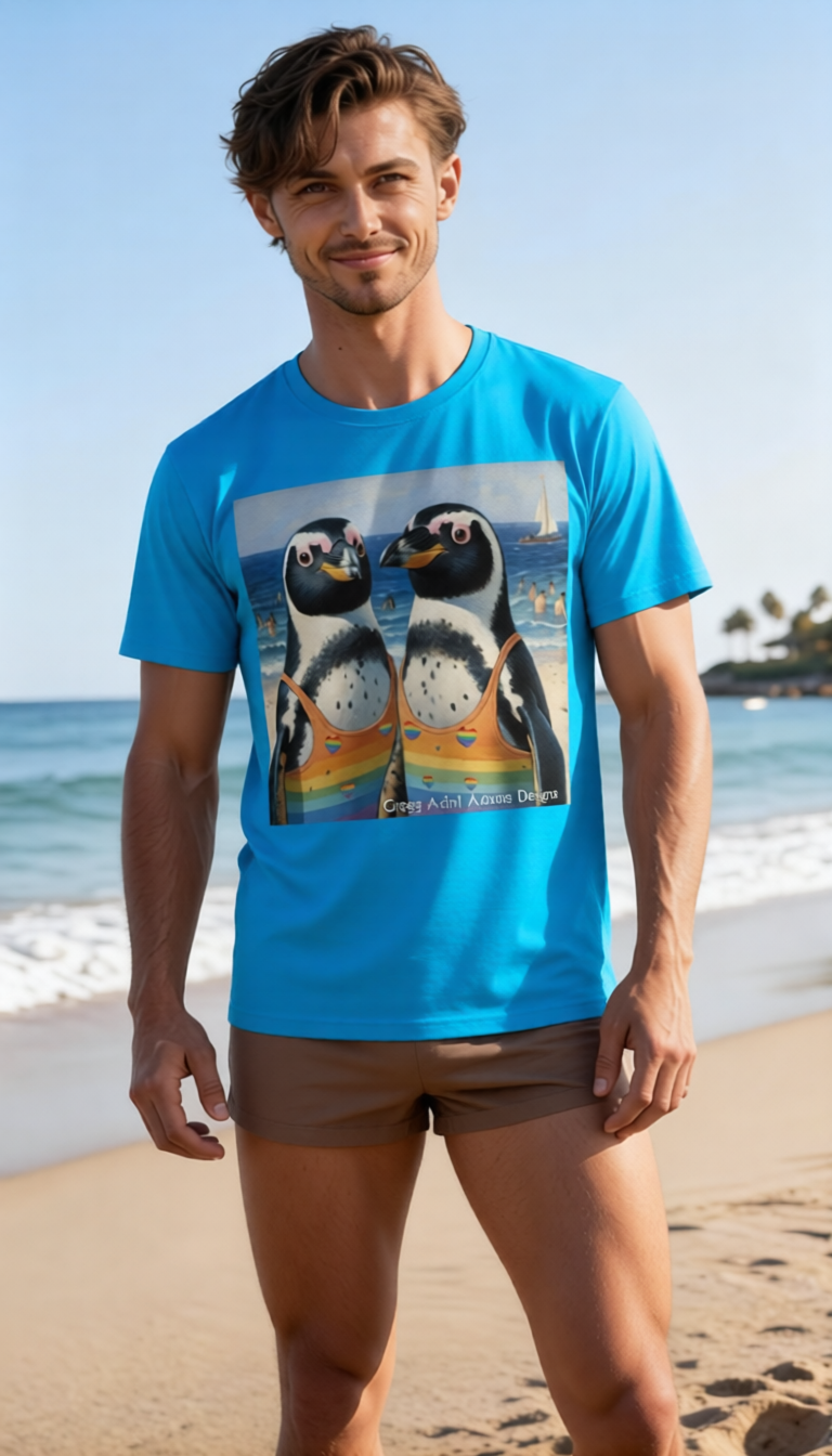 Proud Penguins at the Beach Unisex classic tee