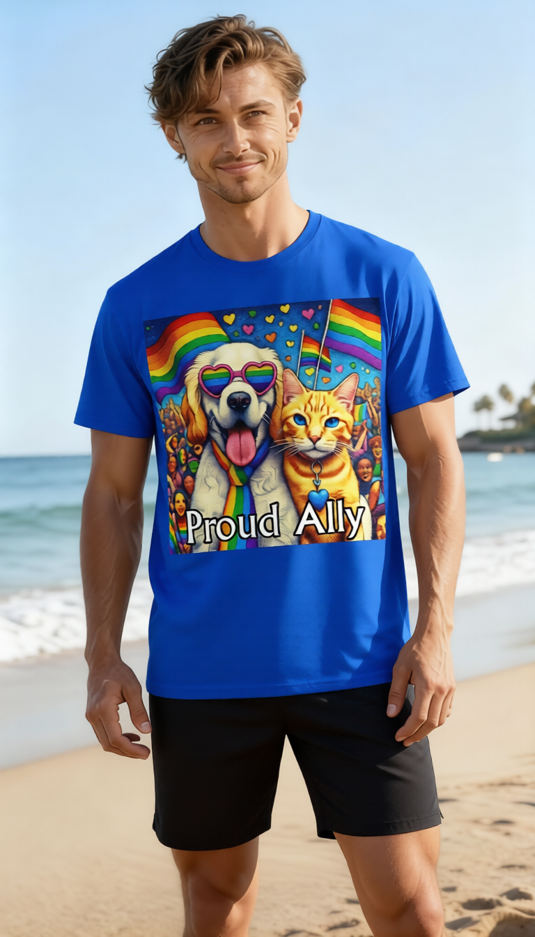 Proud Pet Allies with Heart Glasses Unisex classic tee