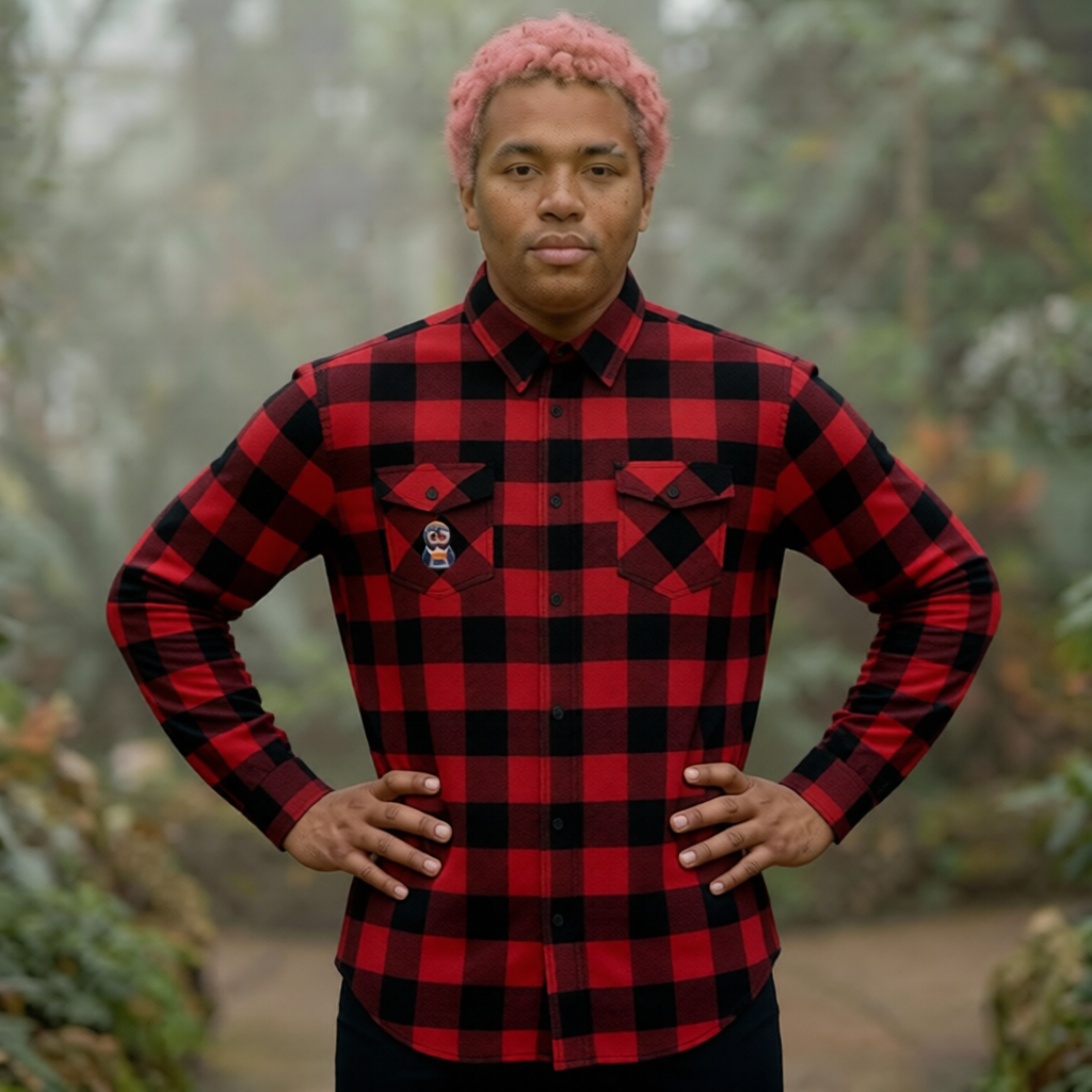 Proud Luz the Penguin Cozy Unisex Flannel Shirt
