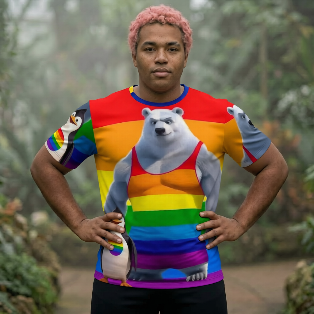 Proud Bear and Penguin Short-Sleeve T-Shirt