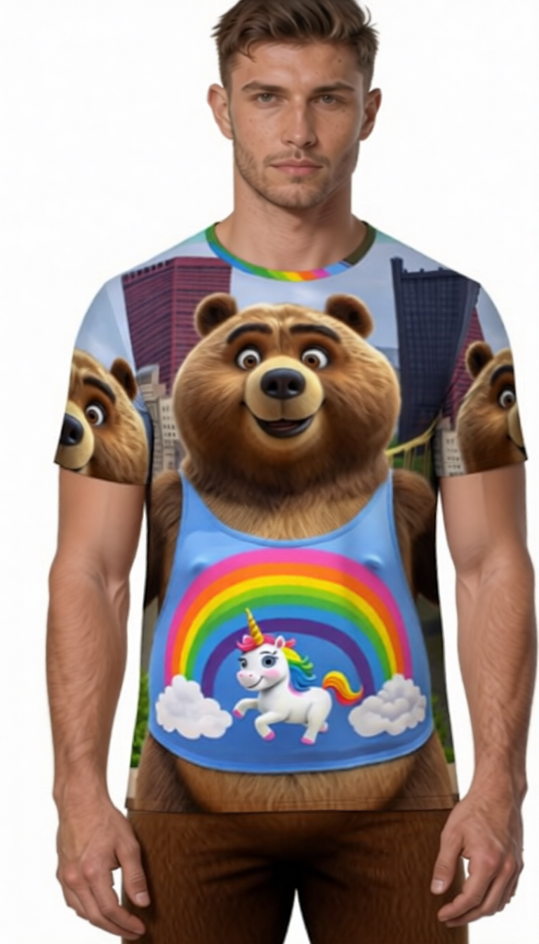 Proud Bear in the City Short-Sleeve T-Shirt