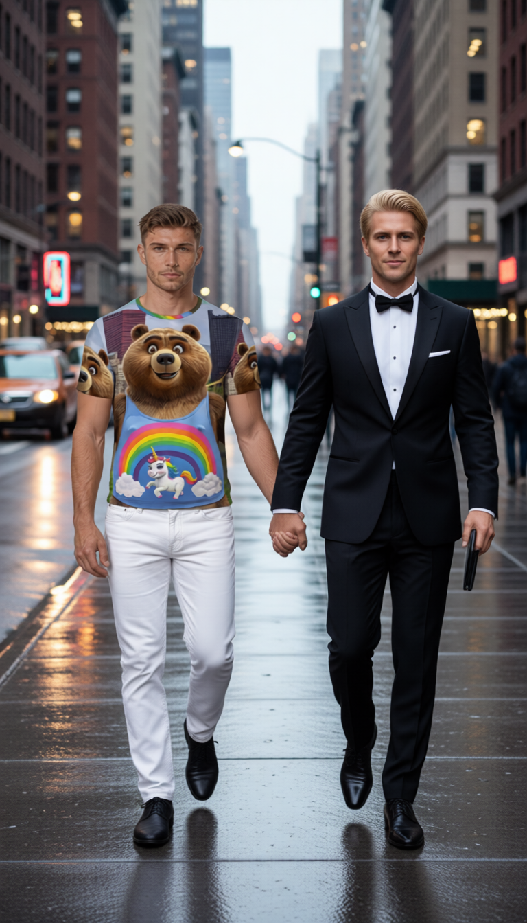Proud Bear in the City Short-Sleeve T-Shirt