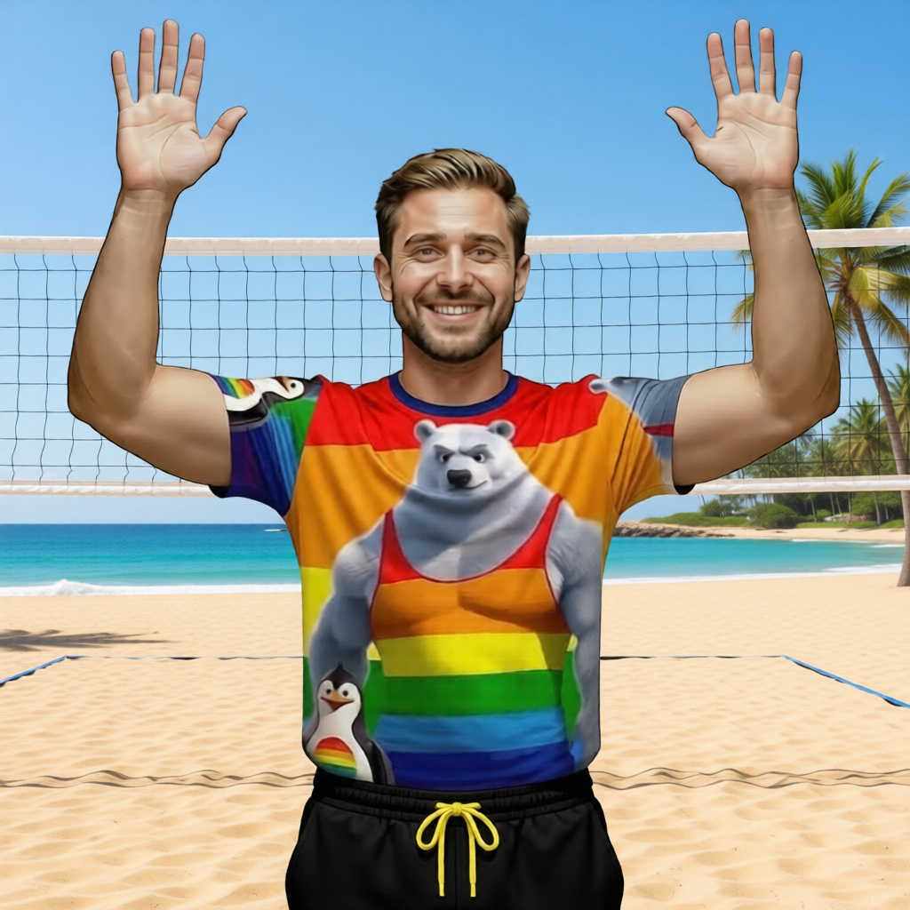 Proud Bear and Penguin Short-Sleeve T-Shirt