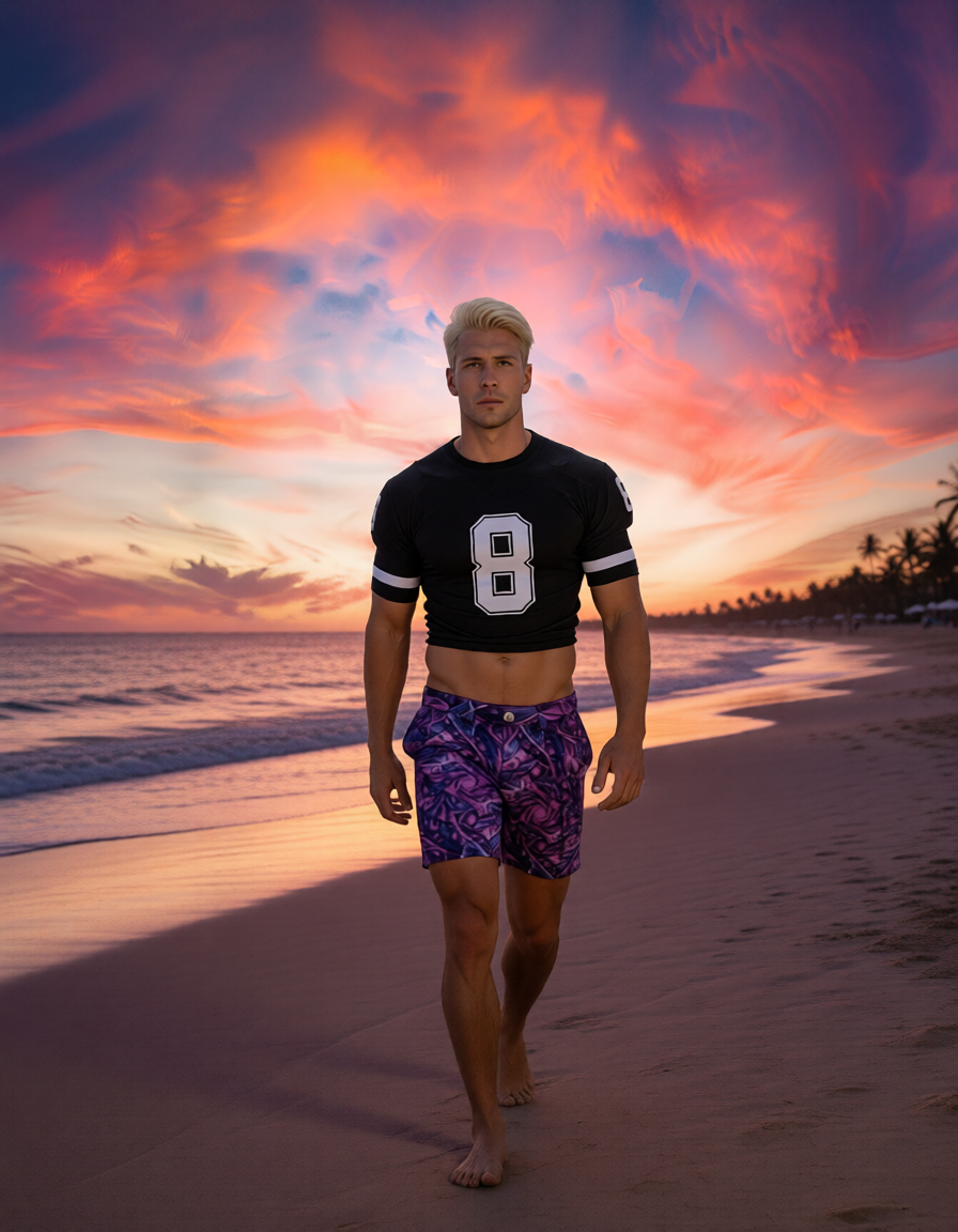 Galactic Purple Cargo Shorts