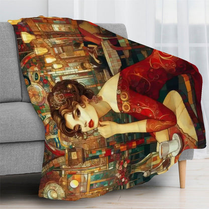 Audrey 300 GSM Flannel Throw Blanket (Made in USA) - Gregg Acini Adoree Designs - Blanket