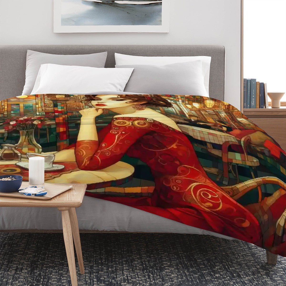 Audrey 300 GSM Flannel Throw Blanket (Made in USA) - Gregg Acini Adoree Designs - Blanket