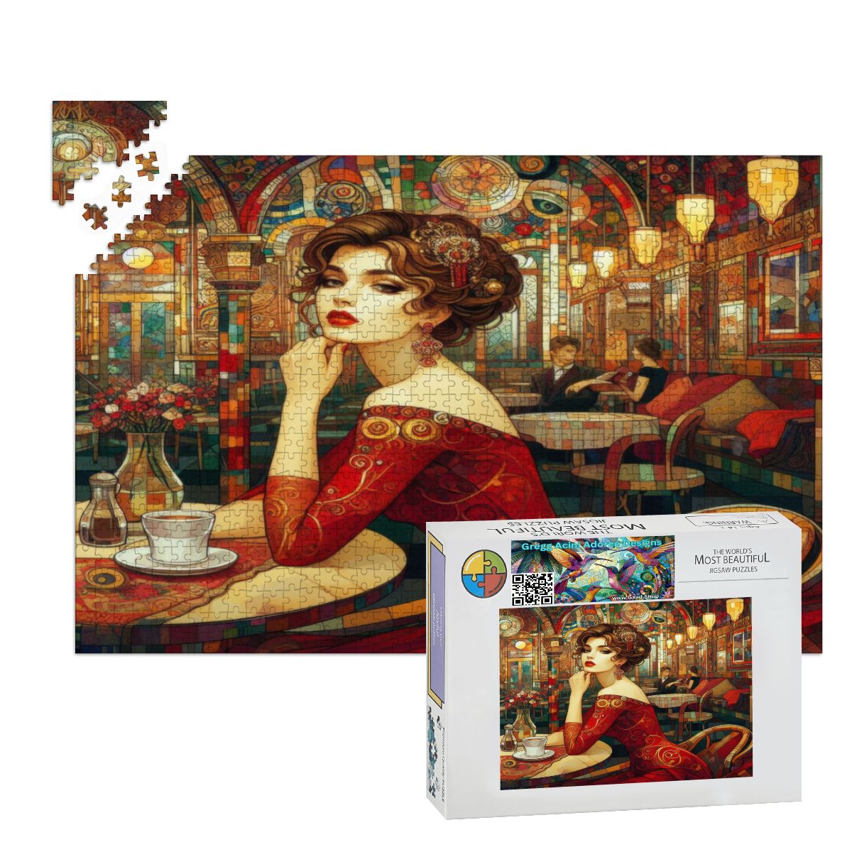 Audrey Wooden Jigsaw Puzzles 1000 pcs - Gregg Acini Adoree Designs - Jigsaw Puzzle