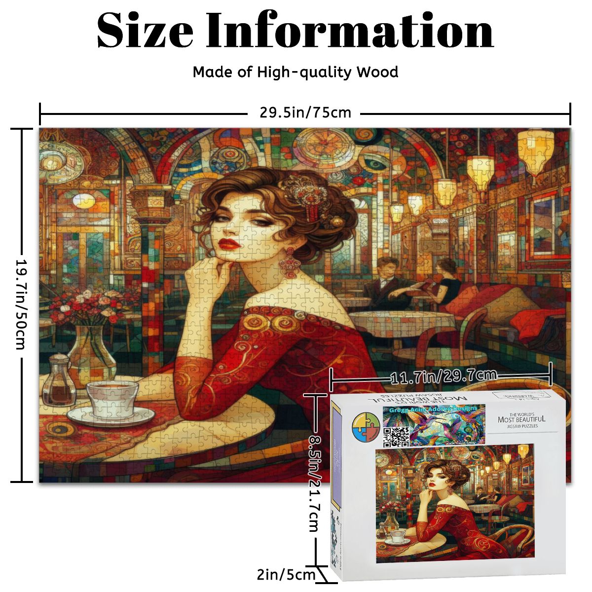 Audrey Wooden Jigsaw Puzzles 1000 pcs - Gregg Acini Adoree Designs - Jigsaw Puzzle