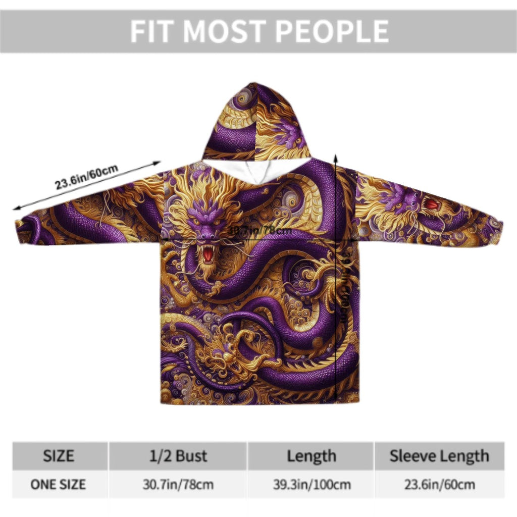 Purple Dragon Adult Blanket Hoodie