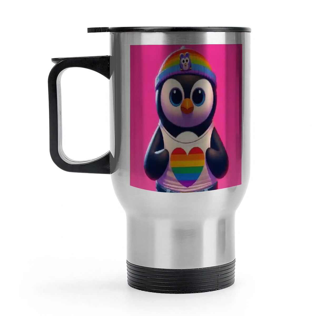 Travel Coffee Mug with Handle (14oz) Made in USA - Multiple Designs