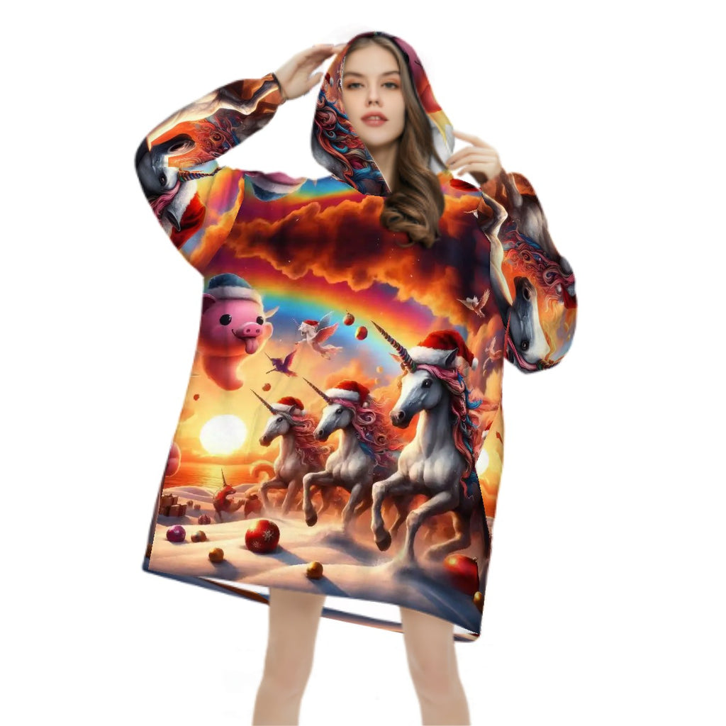 A Season's Greetings Adult Blanket Hoodie