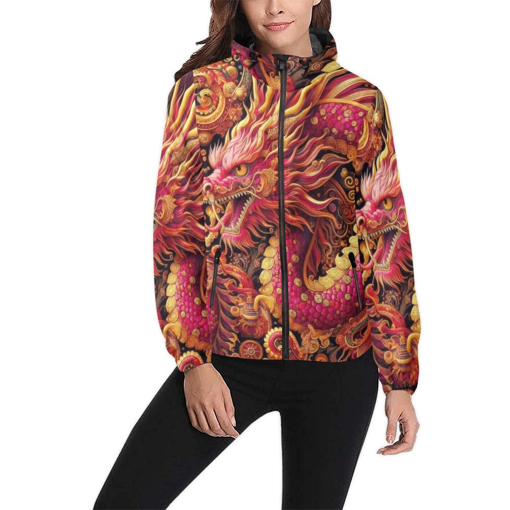 Crimson Dragon Unisex All Over Print Windbreaker (Model H23)