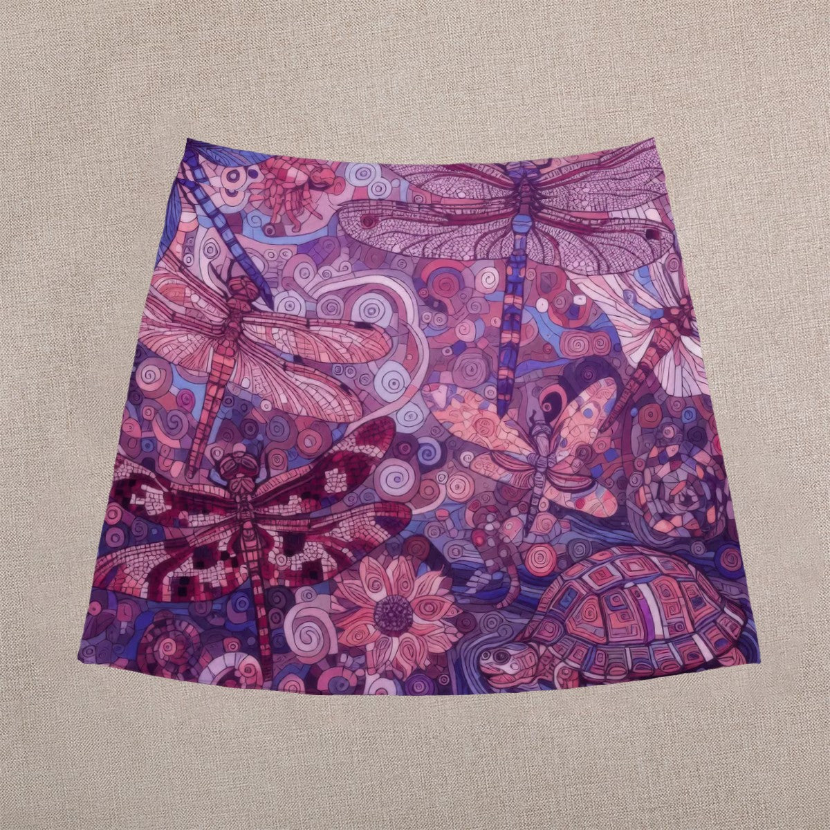 Pink Dragonflies Mini Skirt