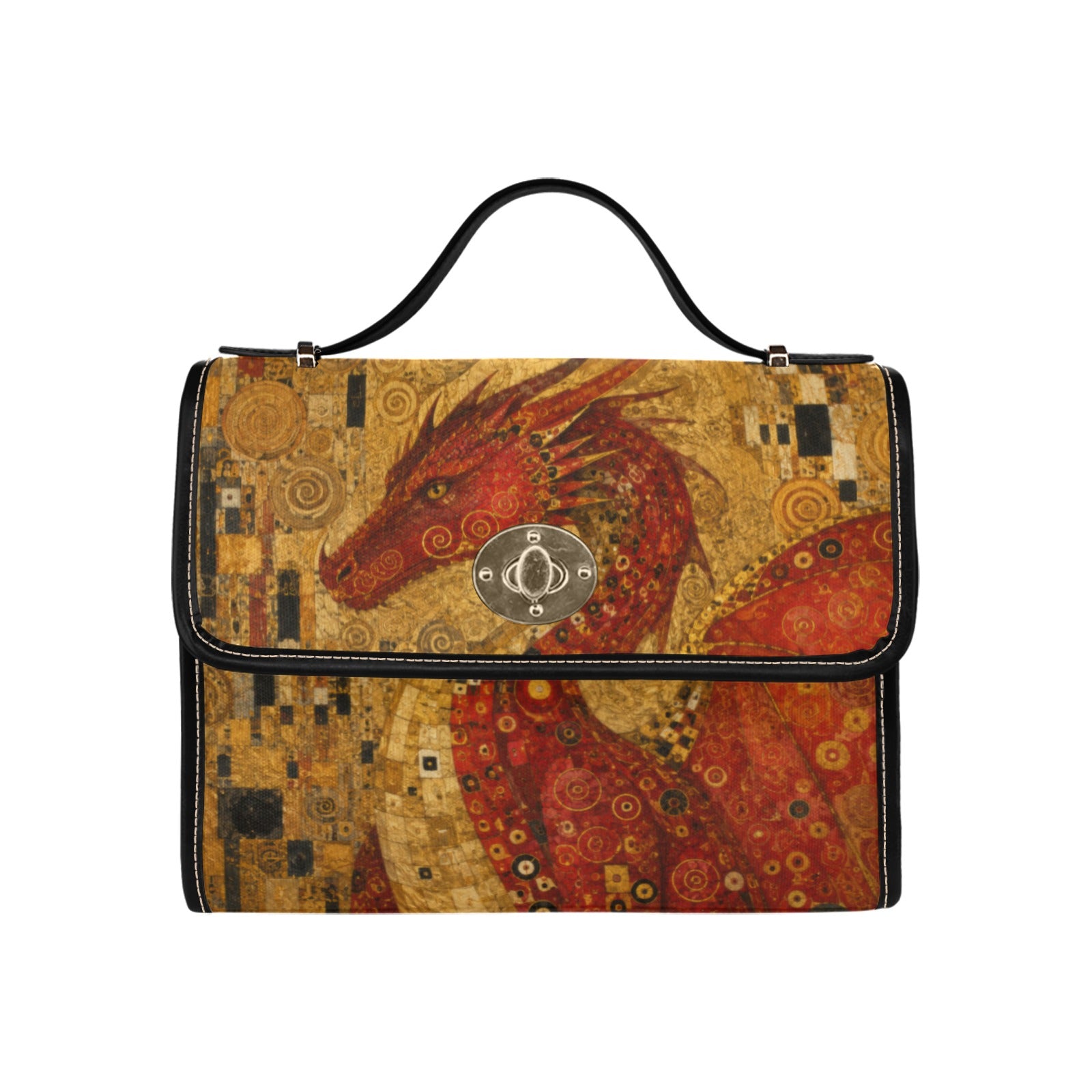 Red Dragon Satchel Waterproof Canvas Bag