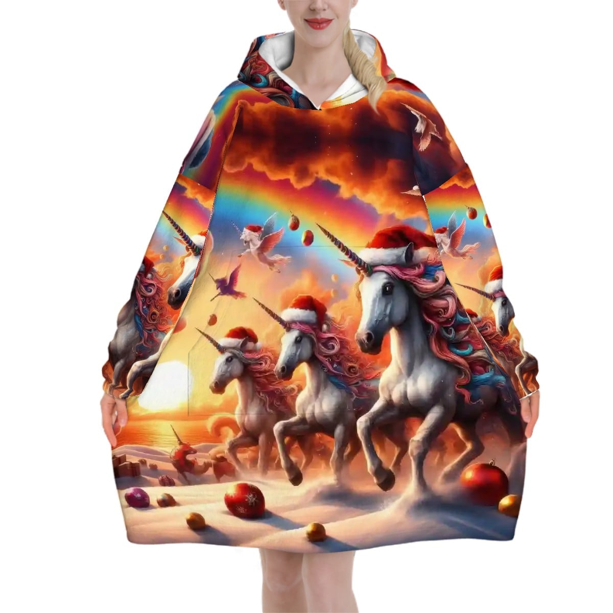 A Season's Greetings Adult Blanket Hoodie