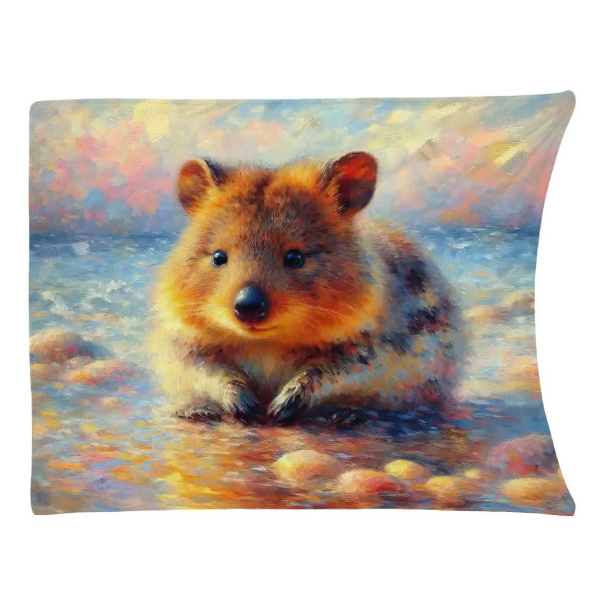 Baby Quokka 300 GSM Flannel Throw Blanket (Made in USA) - Gregg Acini Adoree Designs - Blanket
