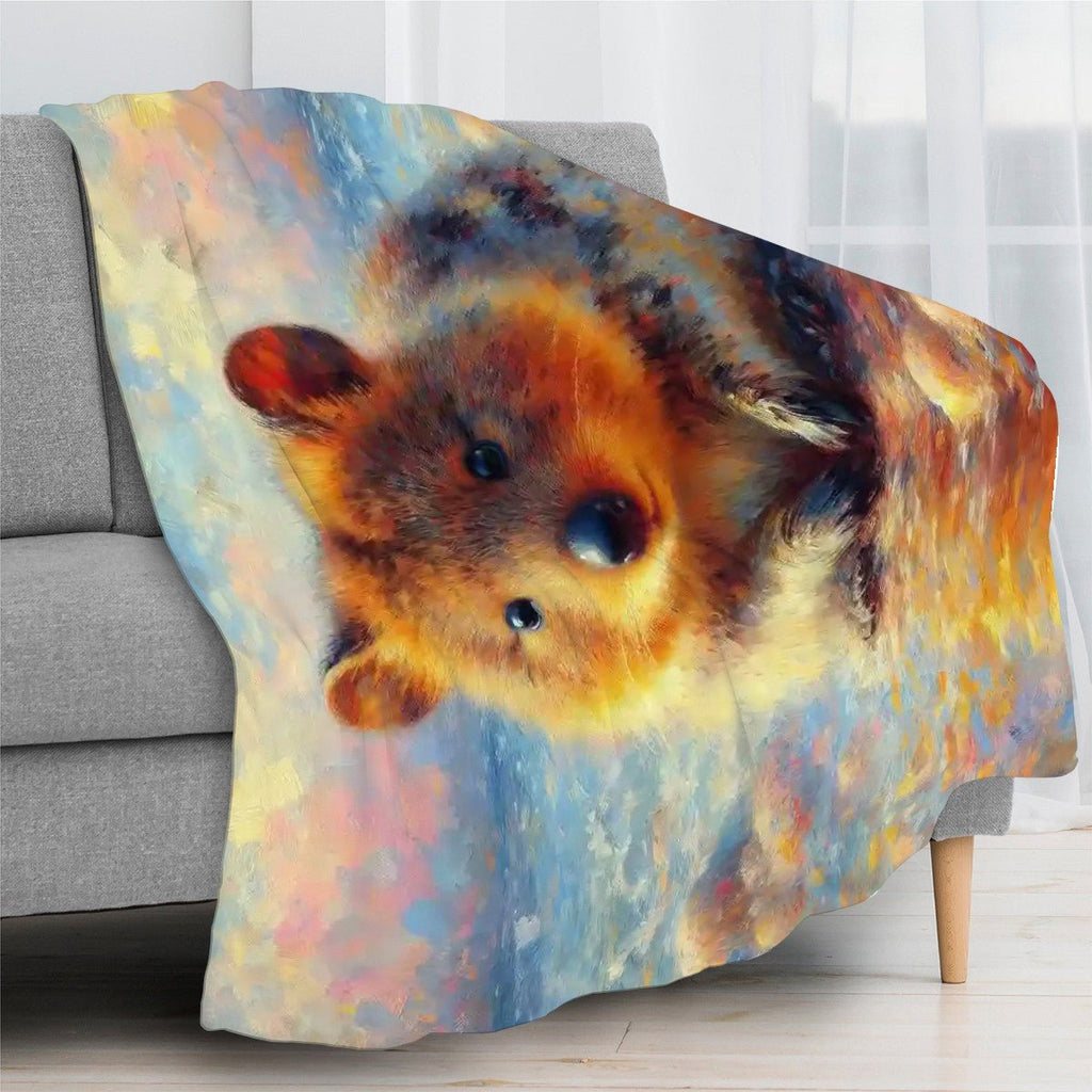 Baby Quokka 300 GSM Flannel Throw Blanket (Made in USA) - Gregg Acini Adoree Designs - Blanket