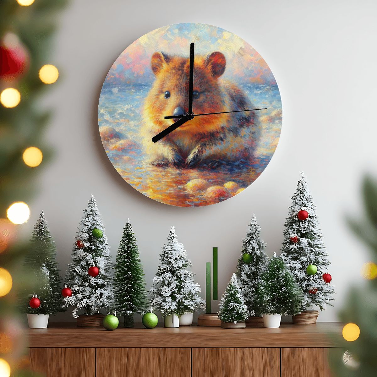 Baby Quokka MDF Wall Clock (Made in USA) - Gregg Acini Adoree Designs - Wall Clock