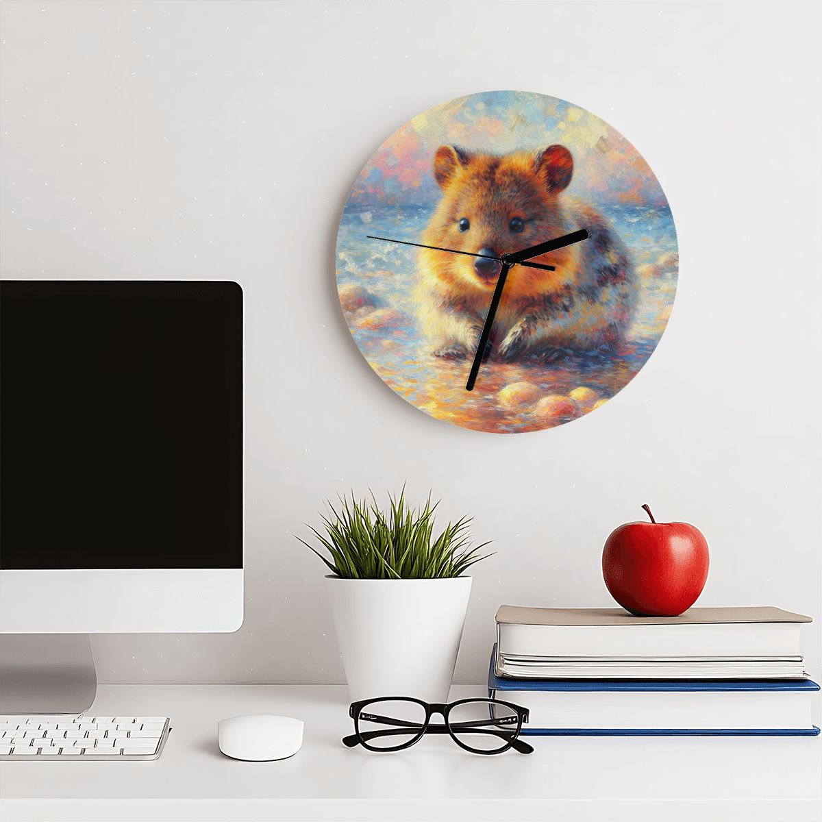 Baby Quokka MDF Wall Clock (Made in USA) - Gregg Acini Adoree Designs - Wall Clock