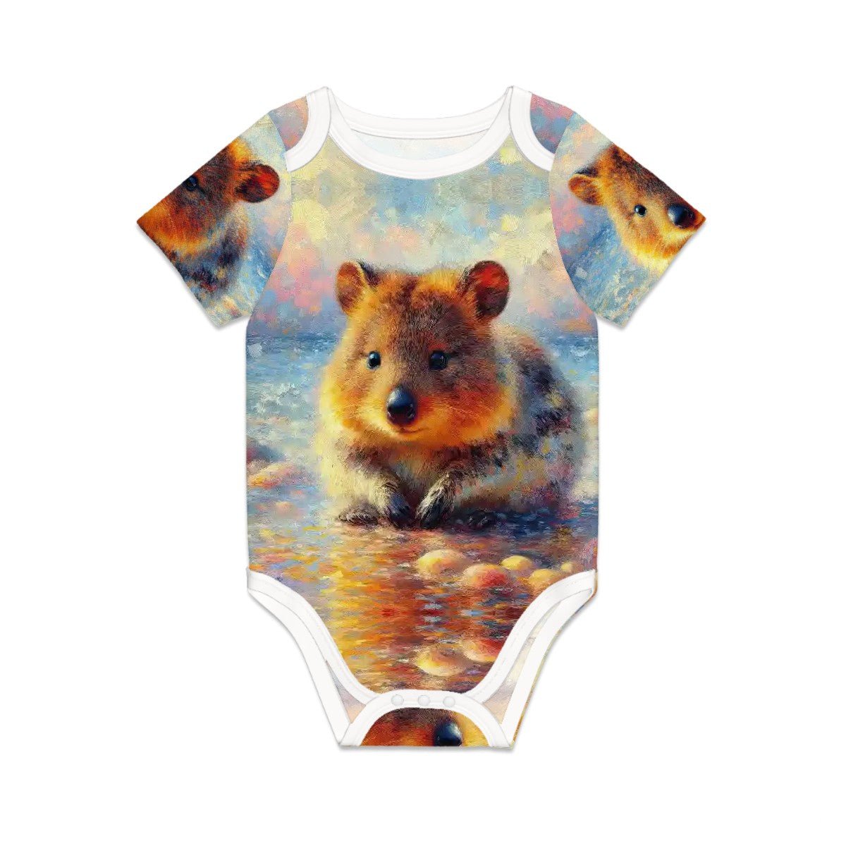 Baby Quokka - Short Sleeve Onesie - Gregg Acini Adoree Designs - Baby Bodysuit