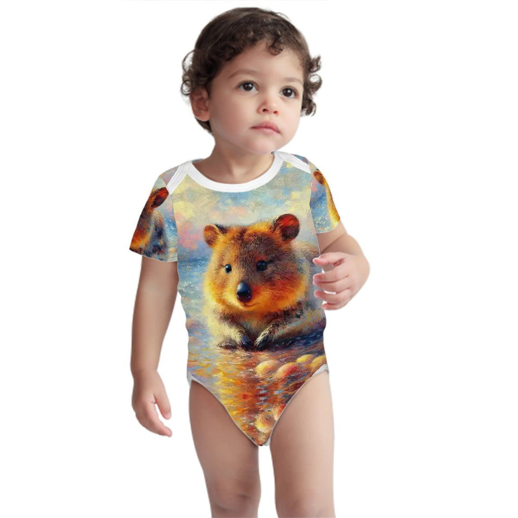 Baby Quokka - Short Sleeve Onesie - Gregg Acini Adoree Designs - Baby Bodysuit