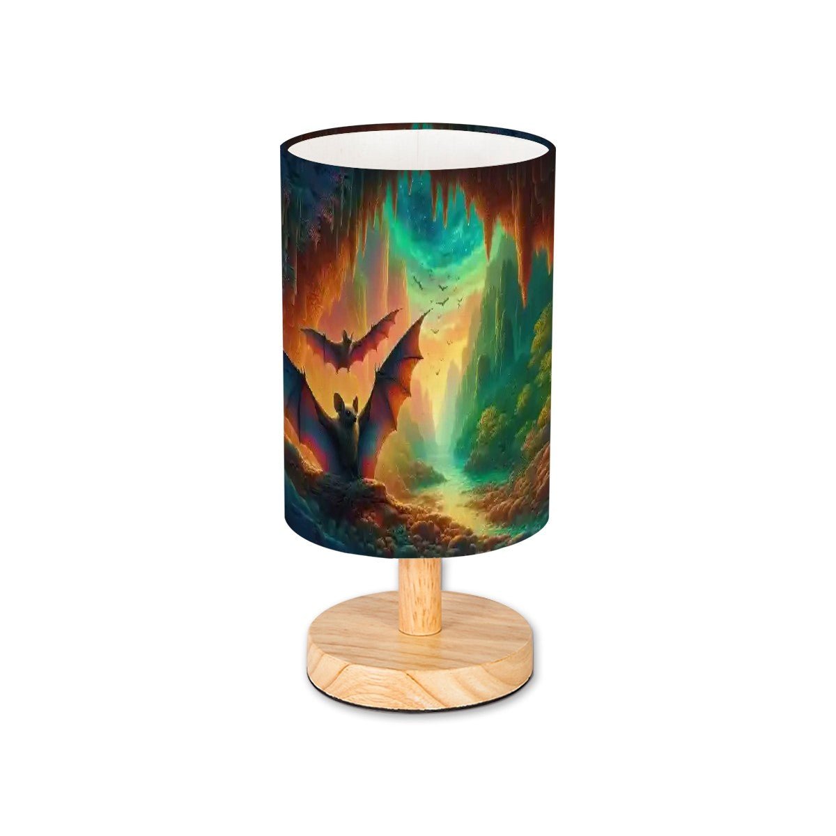 Bat Paradise Cylindrical Table Lamp - Gregg Acini Adoree Designs - Lamp
