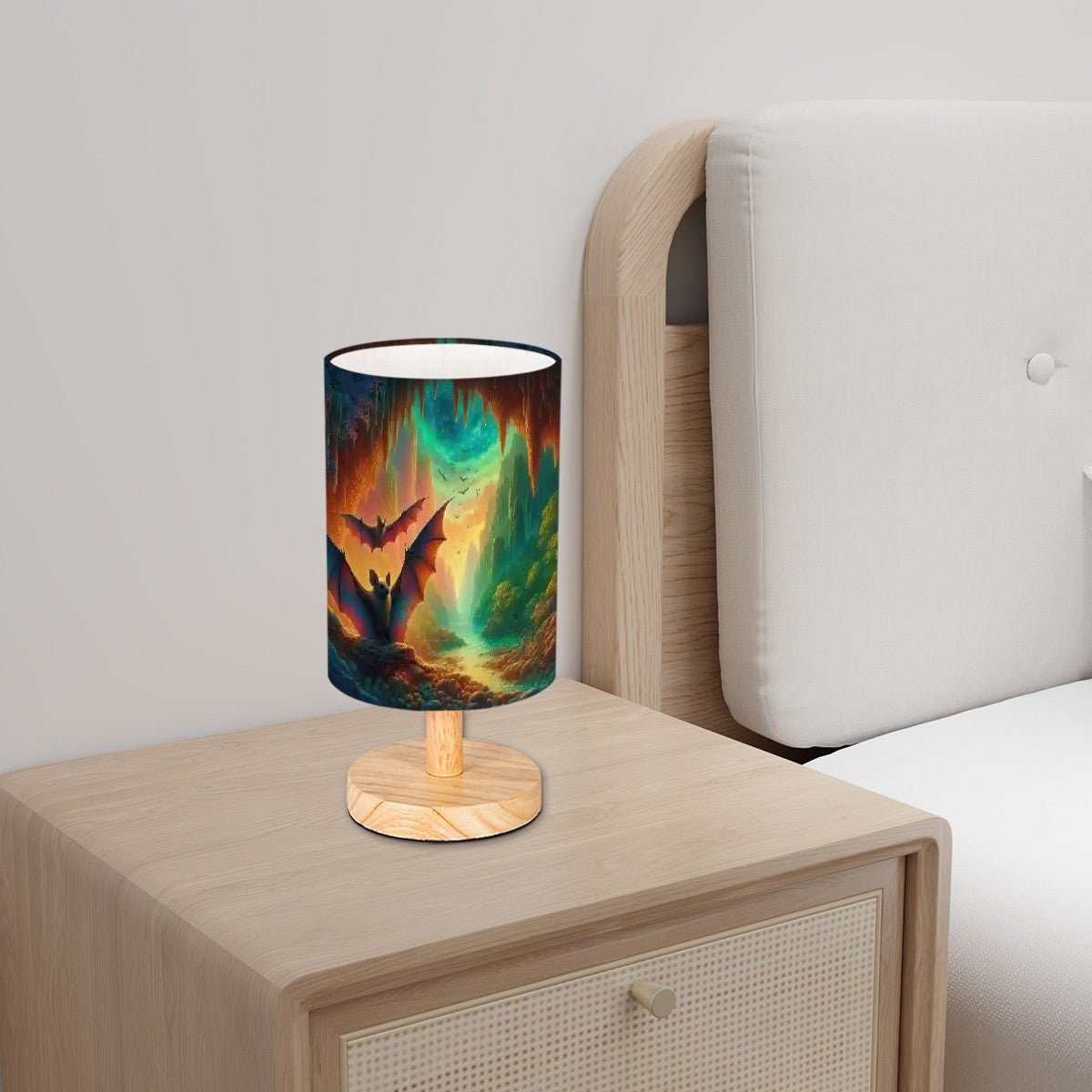 Bat Paradise Cylindrical Table Lamp - Gregg Acini Adoree Designs - Lamp