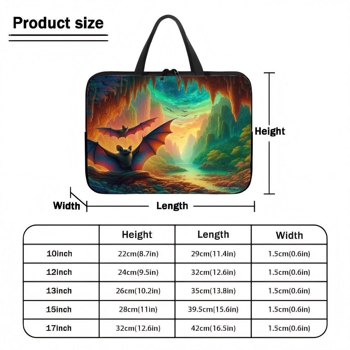 Bat Paradise Laptop Bag - Gregg Acini Adoree Designs - Computer Bag