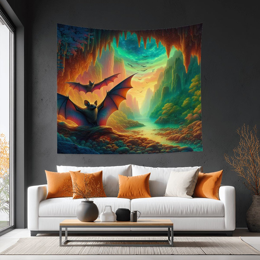 Bat Paradise Lightweight Wall Tapestry (Fabric Wall Hanging - USA) - Gregg Acini Adoree Designs - Wall Coverings