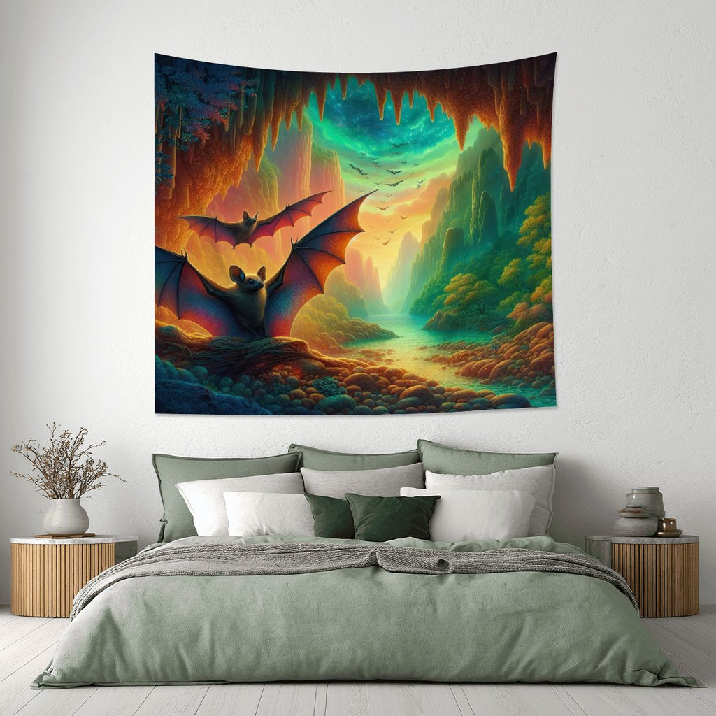 Bat Paradise Lightweight Wall Tapestry (Fabric Wall Hanging - USA) - Gregg Acini Adoree Designs - Wall Coverings