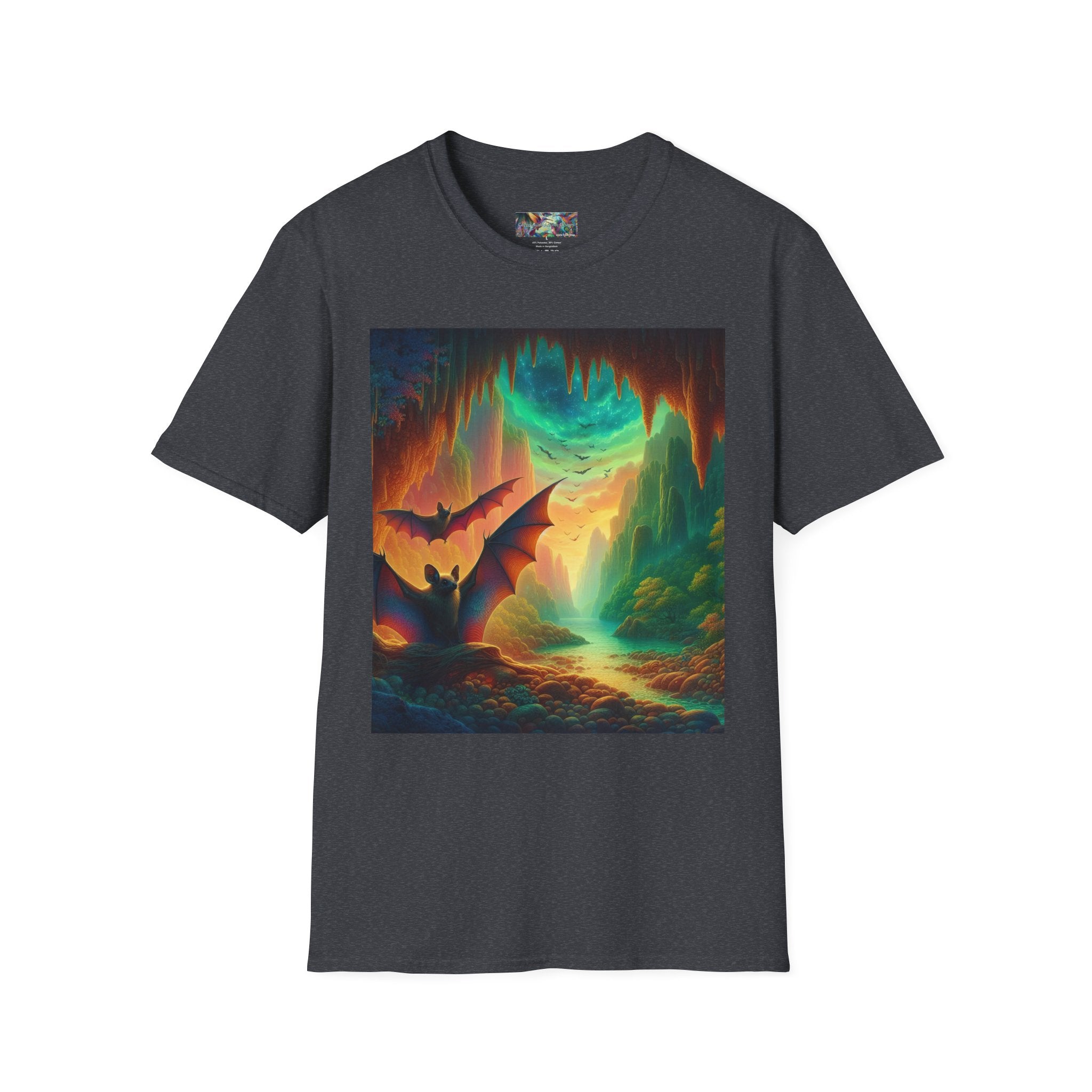 Bat Paradise Unisex Softstyle T-Shirt - Soft & Stylish Graphic Tee - Gregg Acini Adoree Designs - T-Shirt