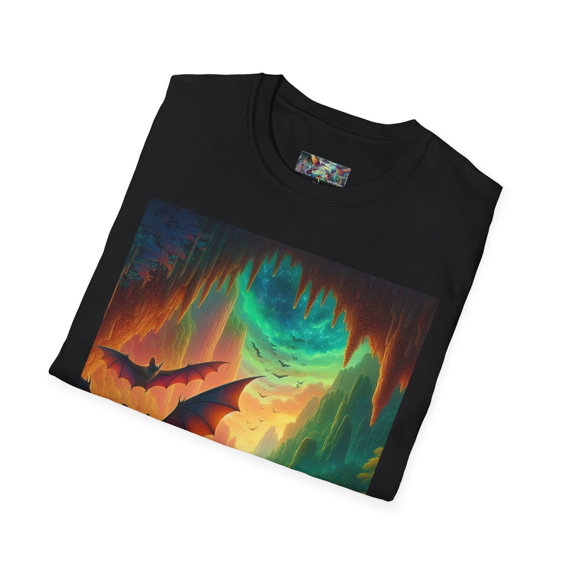 Bat Paradise Unisex Softstyle T-Shirt - Soft & Stylish Graphic Tee - Gregg Acini Adoree Designs - T-Shirt
