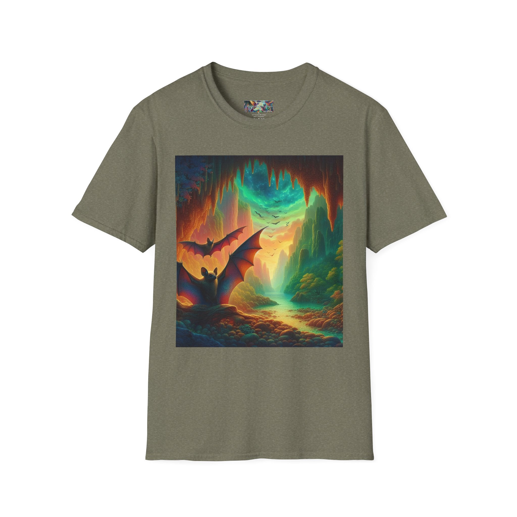 Bat Paradise Unisex Softstyle T-Shirt - Soft & Stylish Graphic Tee - Gregg Acini Adoree Designs - T-Shirt
