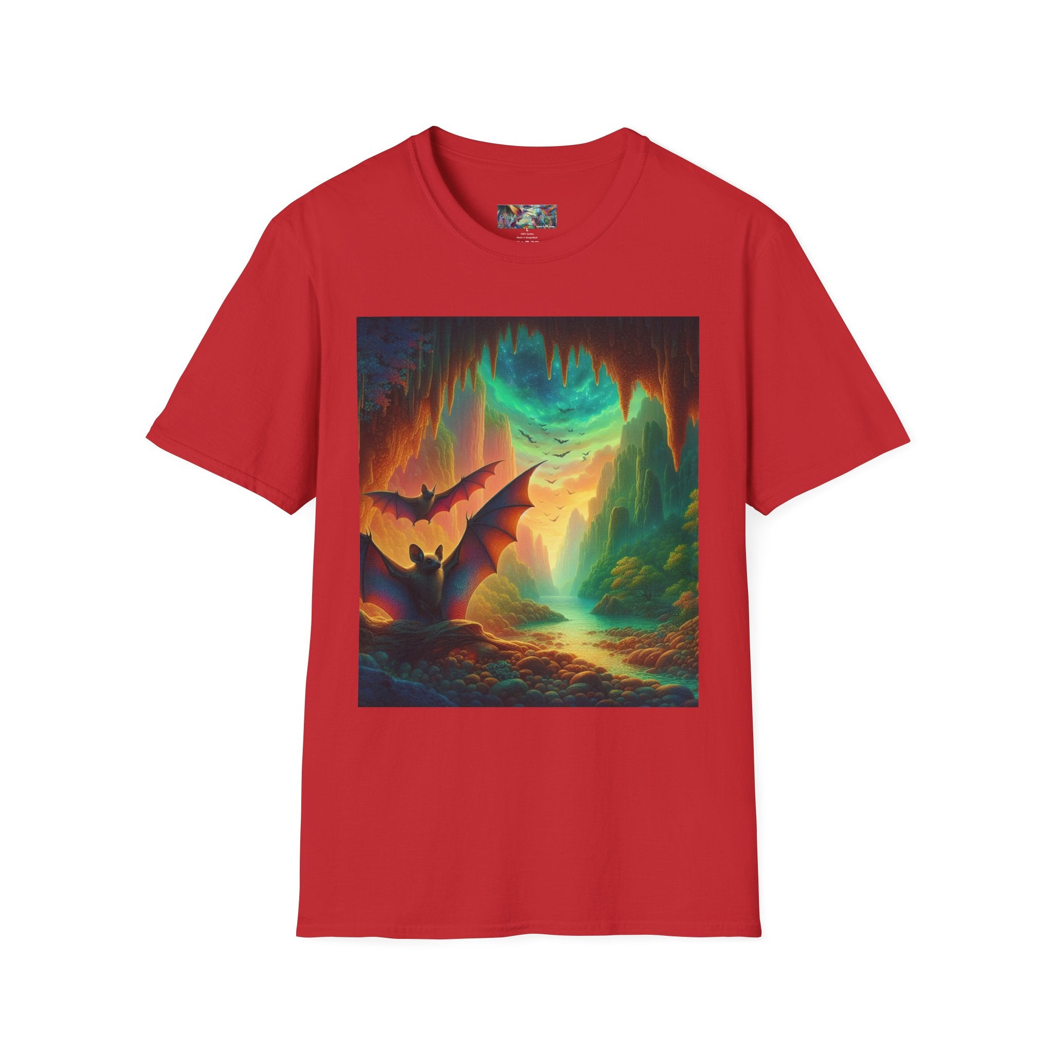 Bat Paradise Unisex Softstyle T-Shirt - Soft & Stylish Graphic Tee - Gregg Acini Adoree Designs - T-Shirt