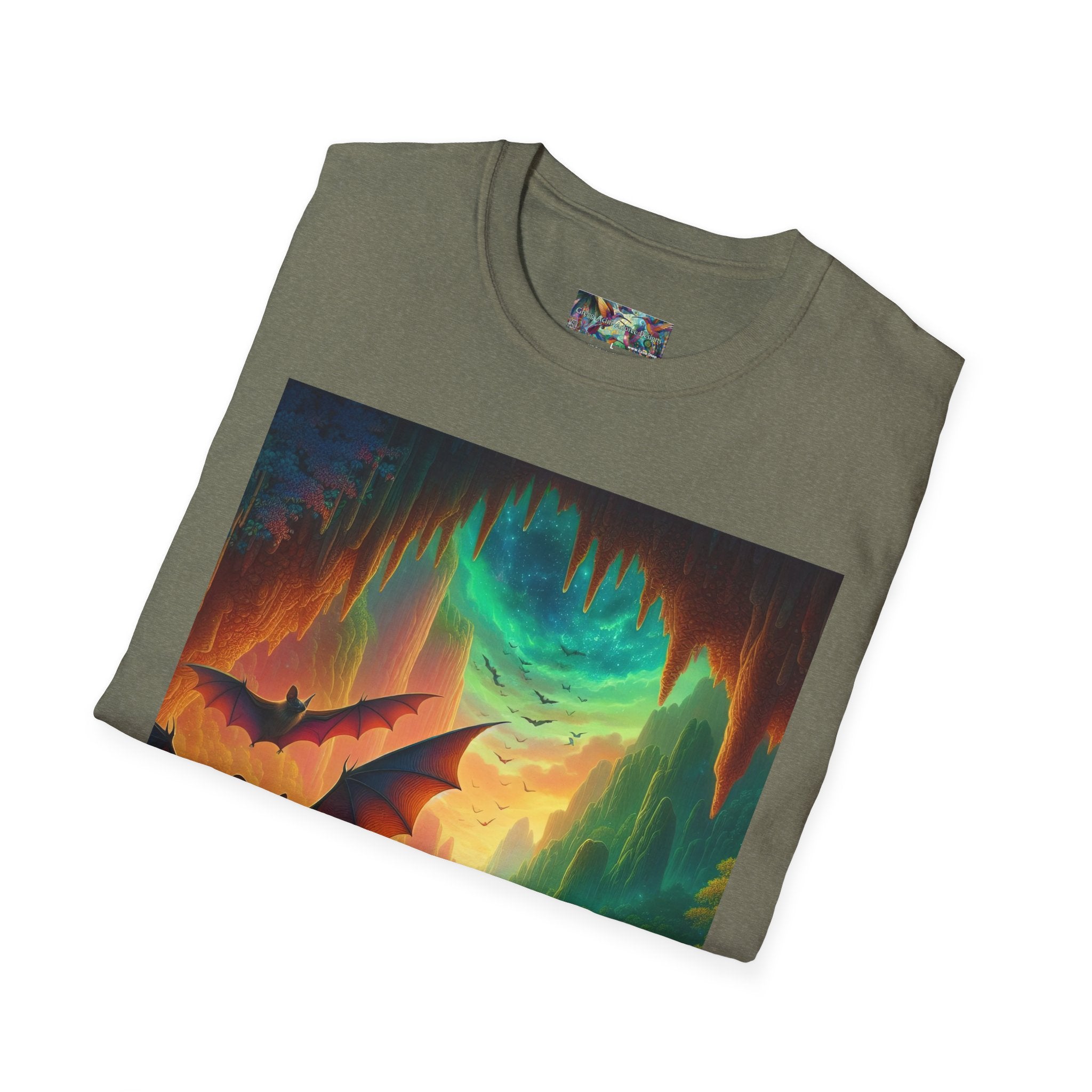 Bat Paradise Unisex Softstyle T-Shirt - Soft & Stylish Graphic Tee - Gregg Acini Adoree Designs - T-Shirt