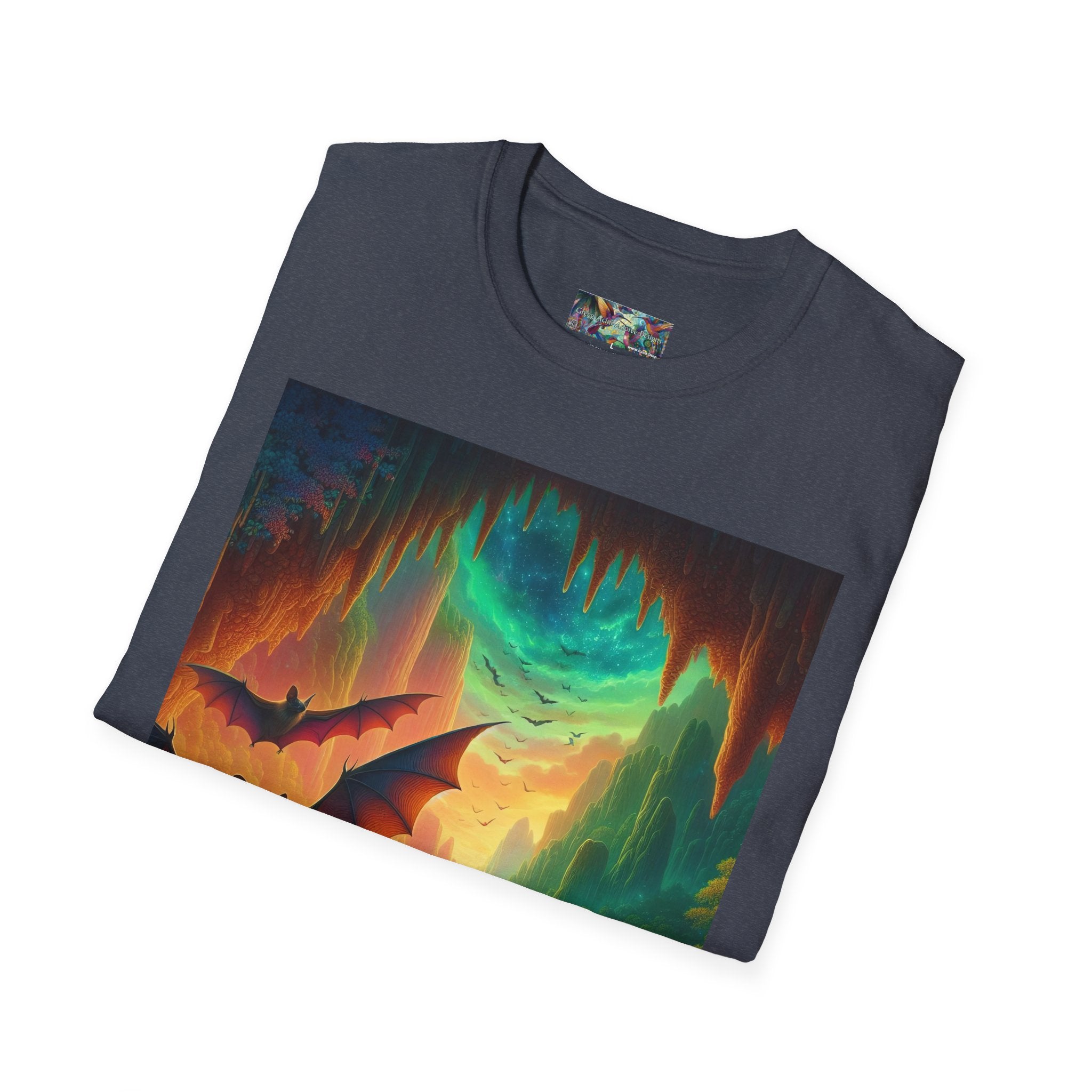 Bat Paradise Unisex Softstyle T-Shirt - Soft & Stylish Graphic Tee - Gregg Acini Adoree Designs - T-Shirt