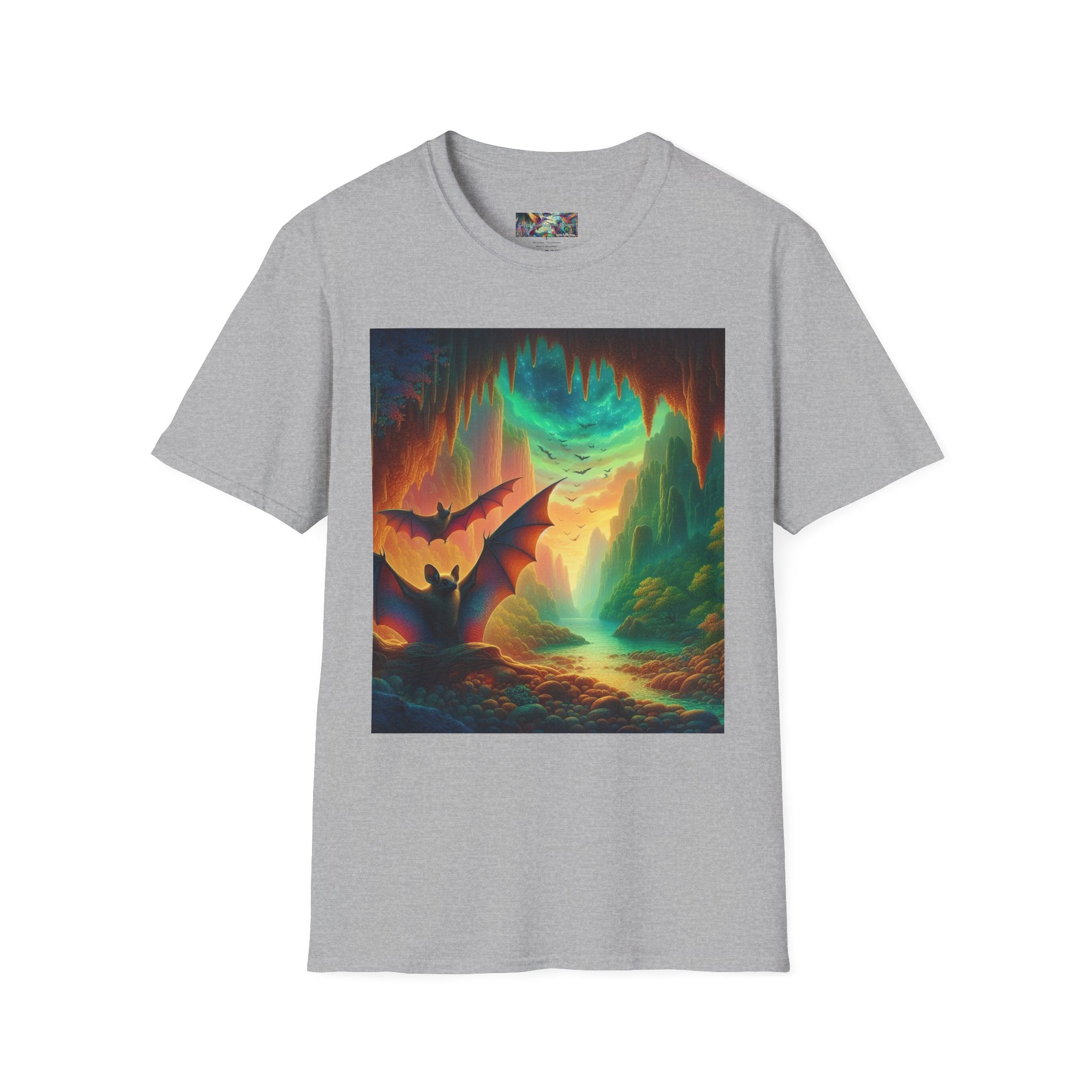 Bat Paradise Unisex Softstyle T-Shirt - Soft & Stylish Graphic Tee - Gregg Acini Adoree Designs - T-Shirt