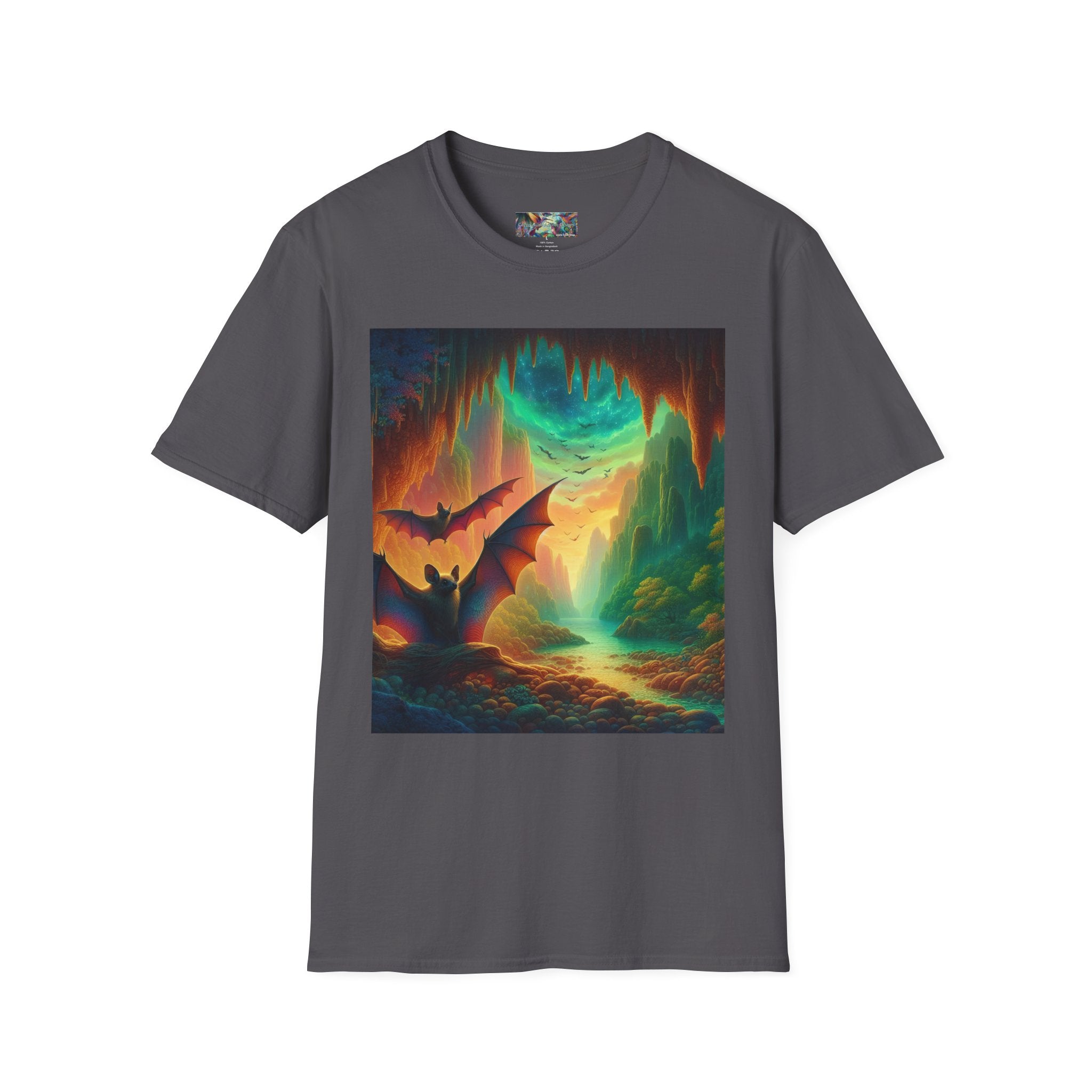 Bat Paradise Unisex Softstyle T-Shirt - Soft & Stylish Graphic Tee - Gregg Acini Adoree Designs - T-Shirt