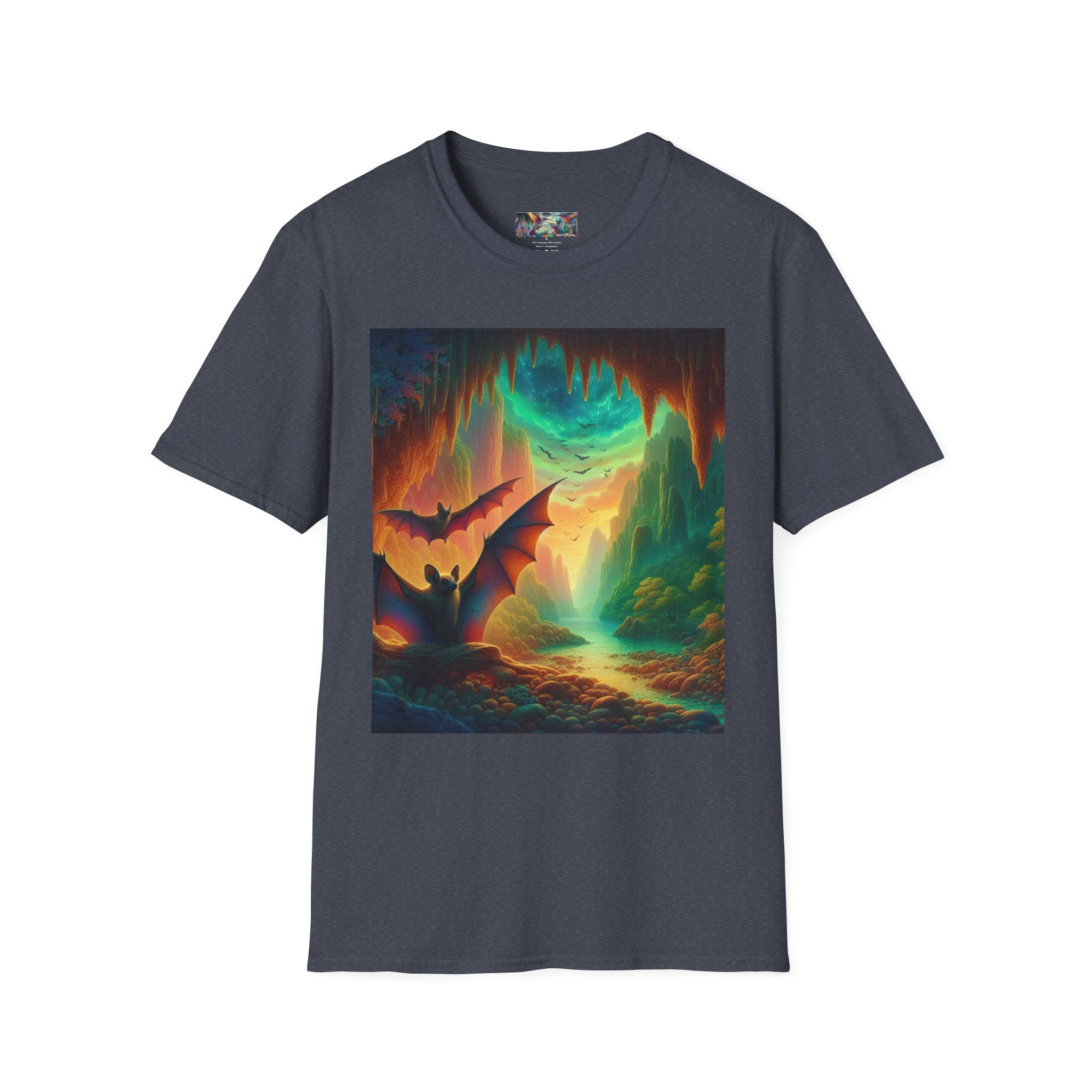 Bat Paradise Unisex Softstyle T-Shirt - Soft & Stylish Graphic Tee - Gregg Acini Adoree Designs - T-Shirt