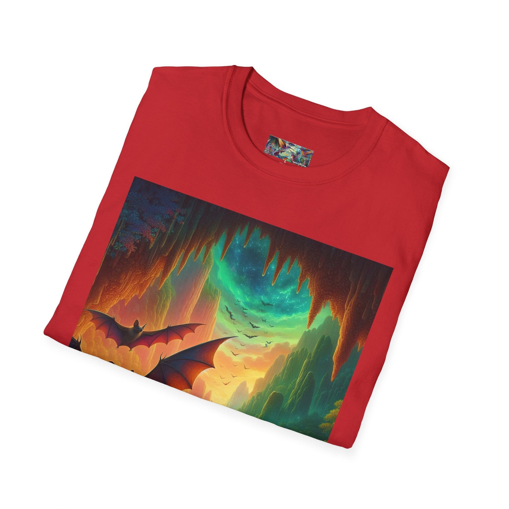 Bat Paradise Unisex Softstyle T-Shirt - Soft & Stylish Graphic Tee - Gregg Acini Adoree Designs - T-Shirt