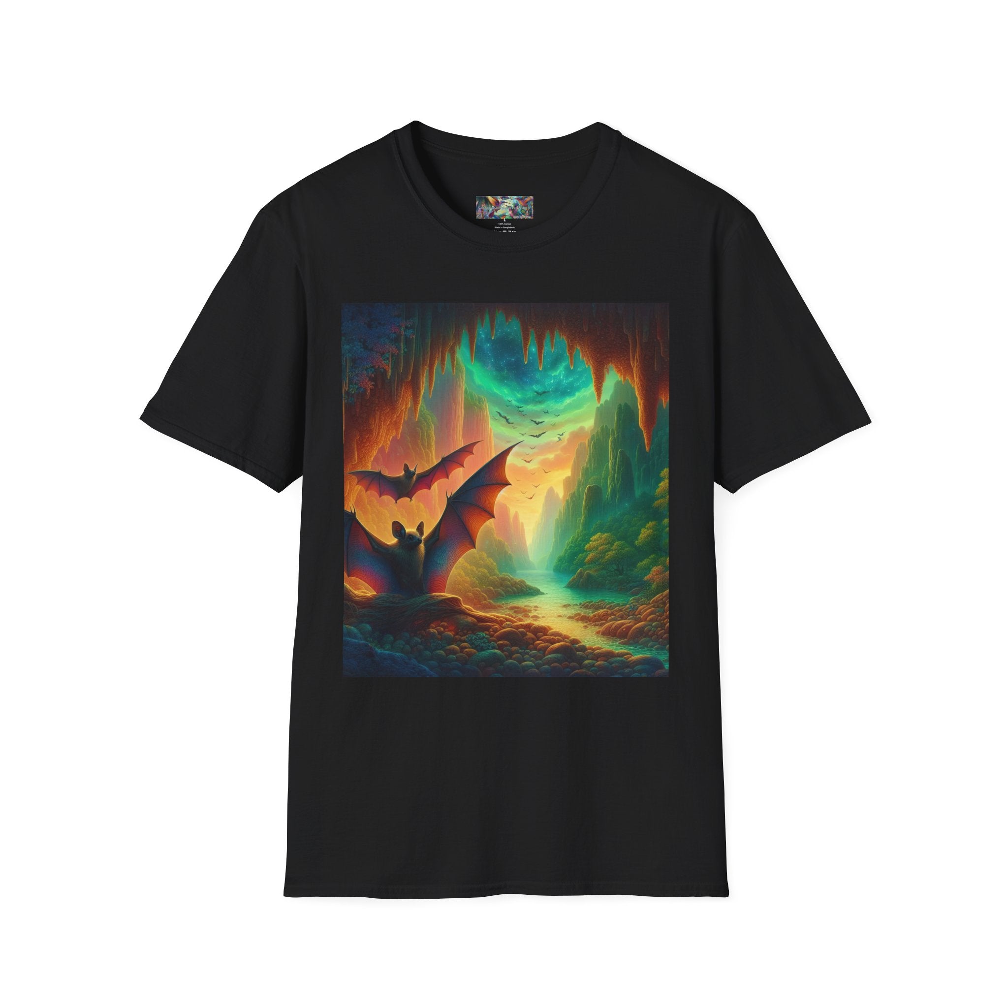 Bat Paradise Unisex Softstyle T-Shirt - Soft & Stylish Graphic Tee - Gregg Acini Adoree Designs - T-Shirt