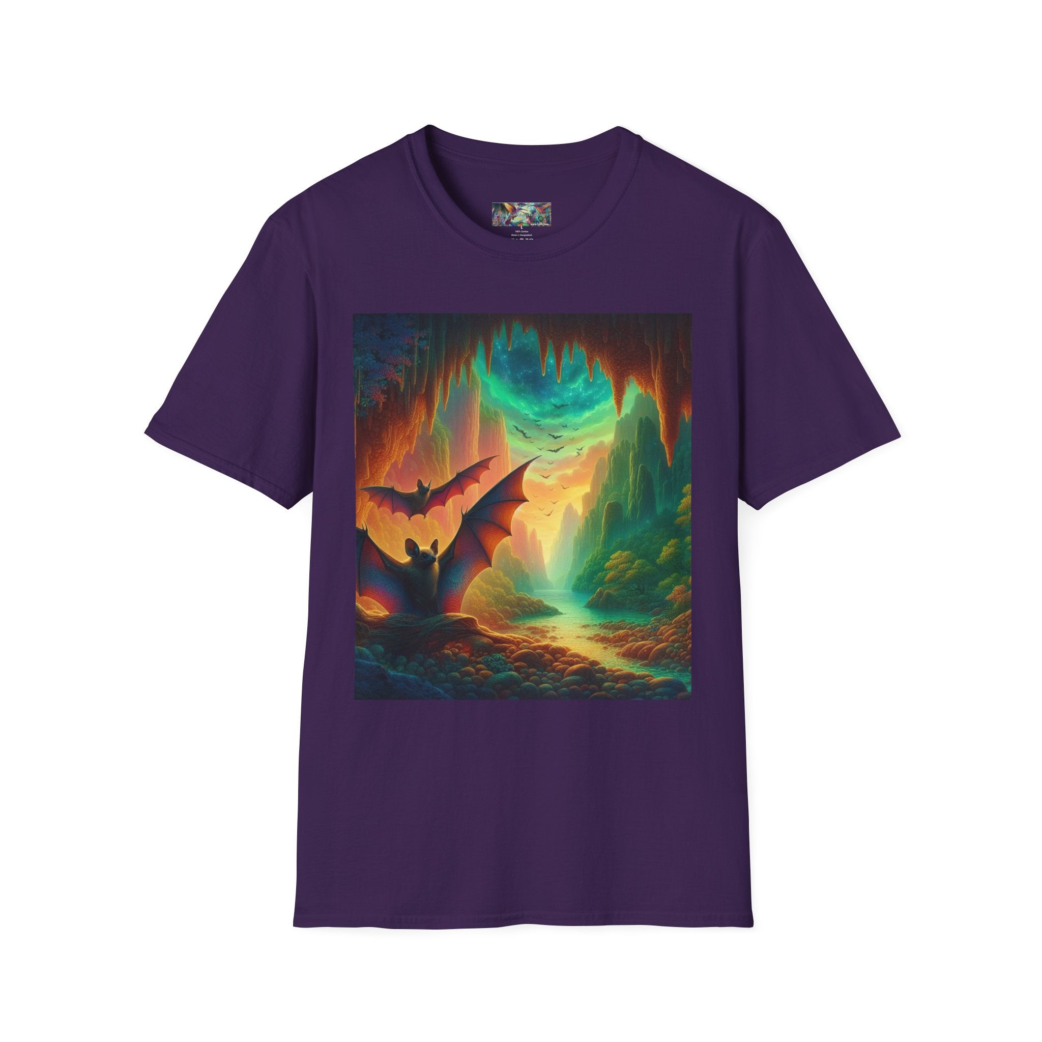 Bat Paradise Unisex Softstyle T-Shirt - Soft & Stylish Graphic Tee - Gregg Acini Adoree Designs - T-Shirt