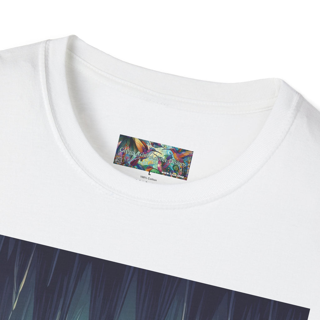 Bats and Lanterns Unisex Softstyle T-Shirt - Soft & Stylish Graphic Tee - Gregg Acini Adoree Designs - T-Shirt