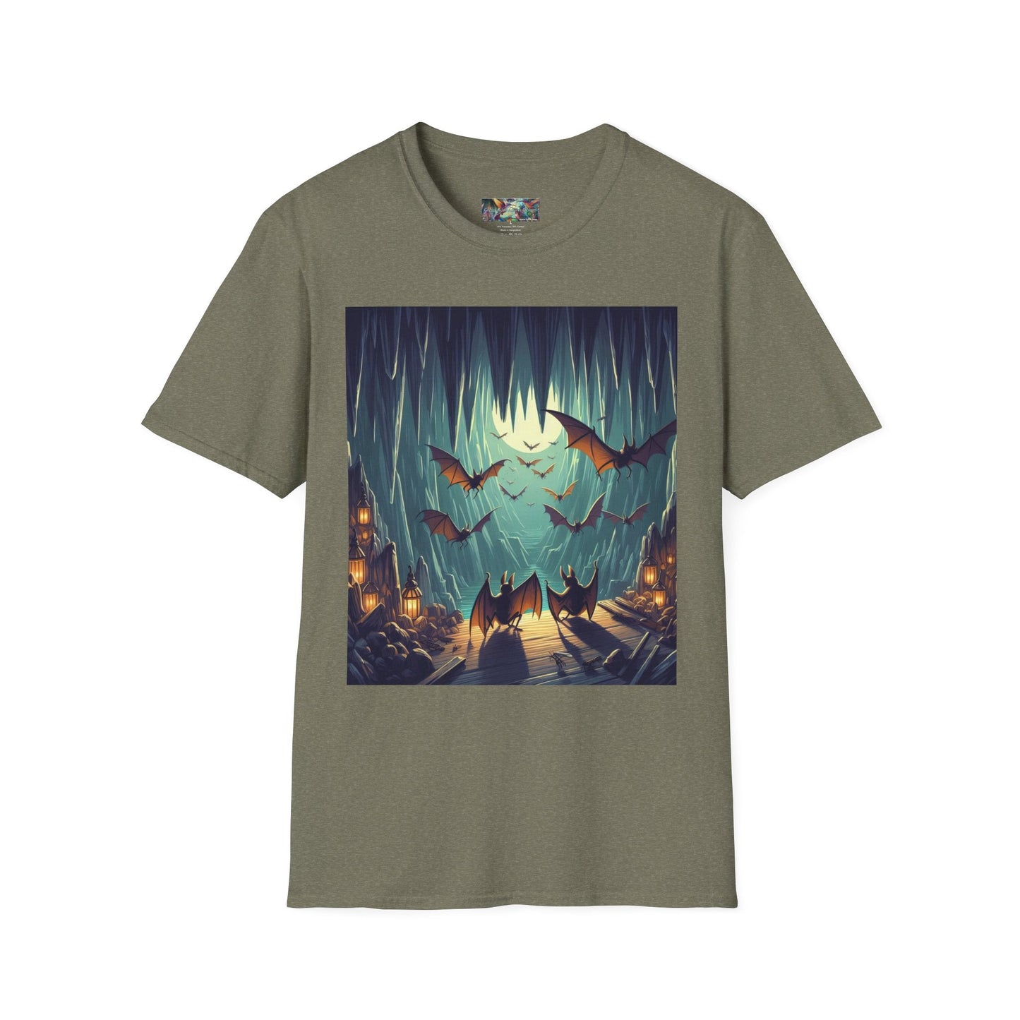 Bats and Lanterns Unisex Softstyle T-Shirt - Soft & Stylish Graphic Tee - Gregg Acini Adoree Designs - T-Shirt