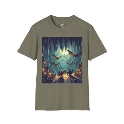 Bats and Lanterns Unisex Softstyle T-Shirt - Soft & Stylish Graphic Tee - Gregg Acini Adoree Designs - T-Shirt
