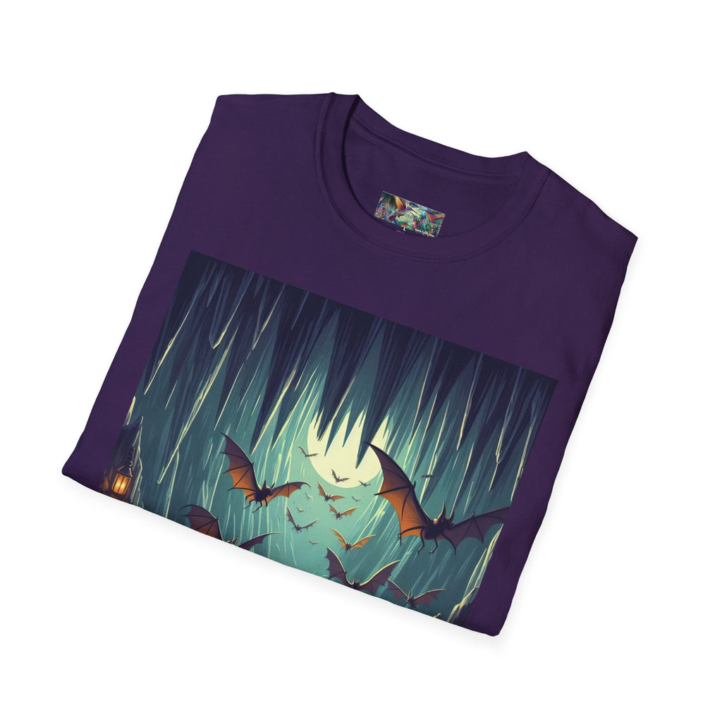 Bats and Lanterns Unisex Softstyle T-Shirt - Soft & Stylish Graphic Tee - Gregg Acini Adoree Designs - T-Shirt
