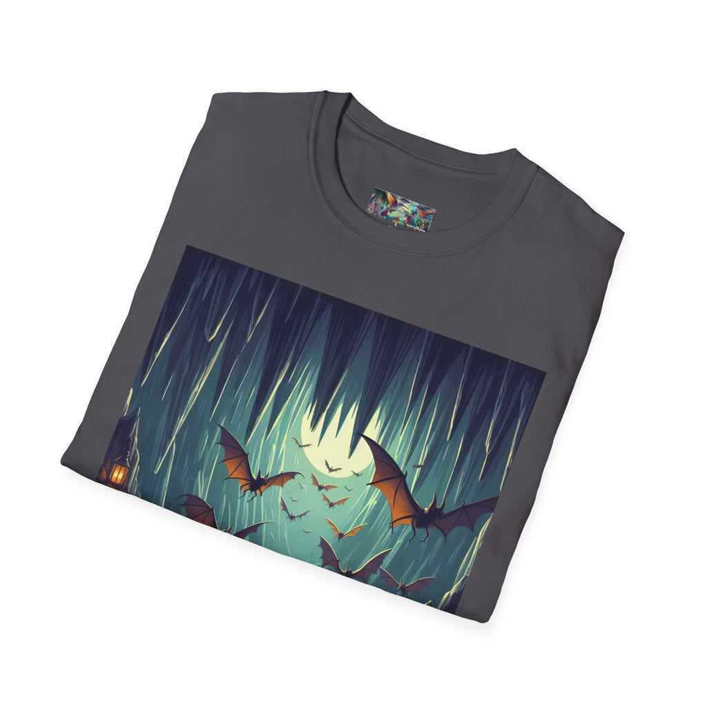 Bats and Lanterns Unisex Softstyle T-Shirt - Soft & Stylish Graphic Tee - Gregg Acini Adoree Designs - T-Shirt