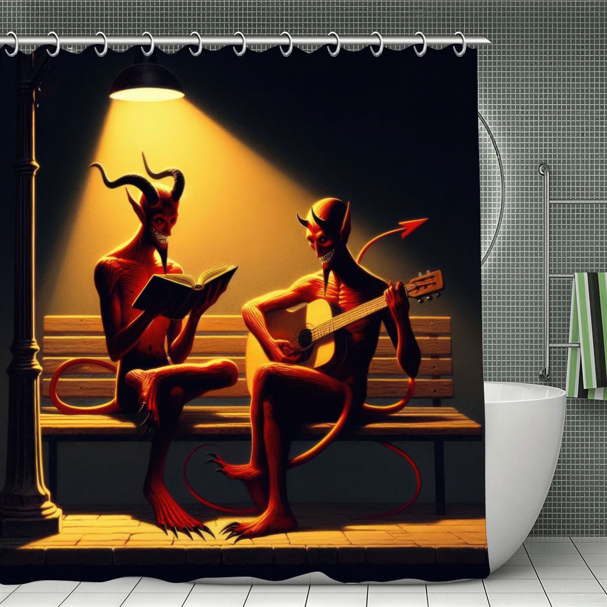 Fiend Friends Shower Curtain 70.8"x70.8" (Made in USA)