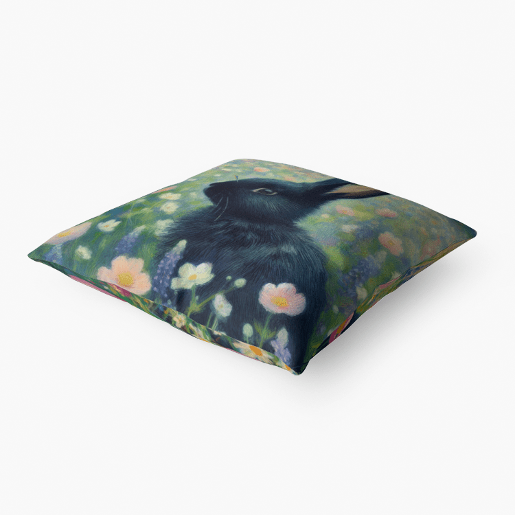 Black Rabbit Selfie Home Goods Premium Hypoallergenic Throw Pillow - Gregg Acini Adoree Designs - Pillows & Covers